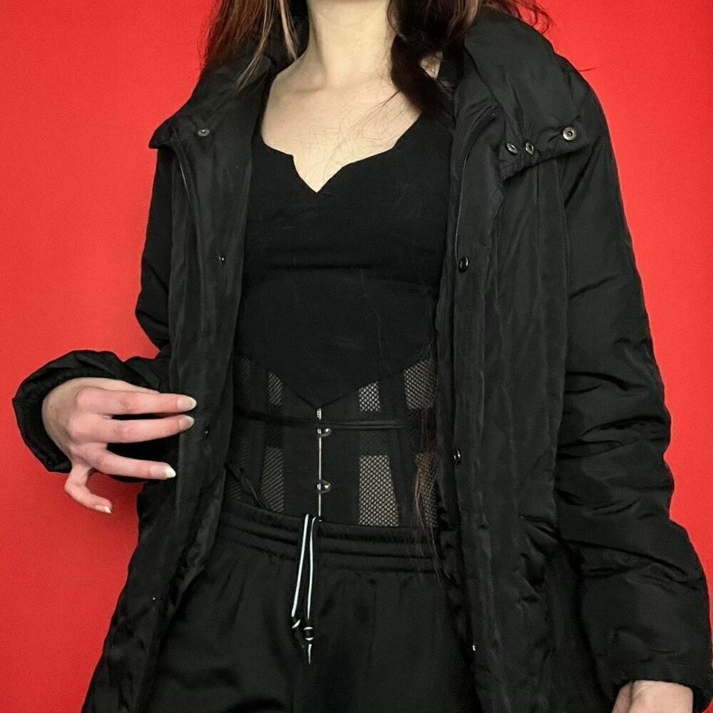Planet / Black and silver puffer jacket 🖤🤍